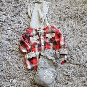 Toddler long sleeve flannel outfit